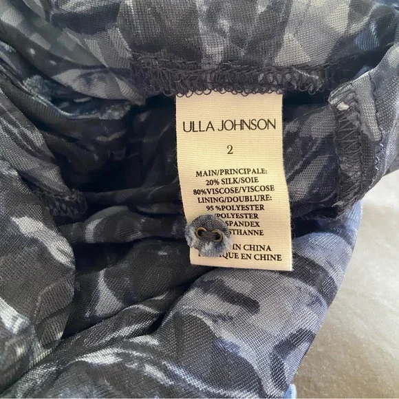 💔SOLD $890 Ulla Johnson Thalia Blue Velvet Shirt Dress Size 2 NWT - Picture 16 of 16